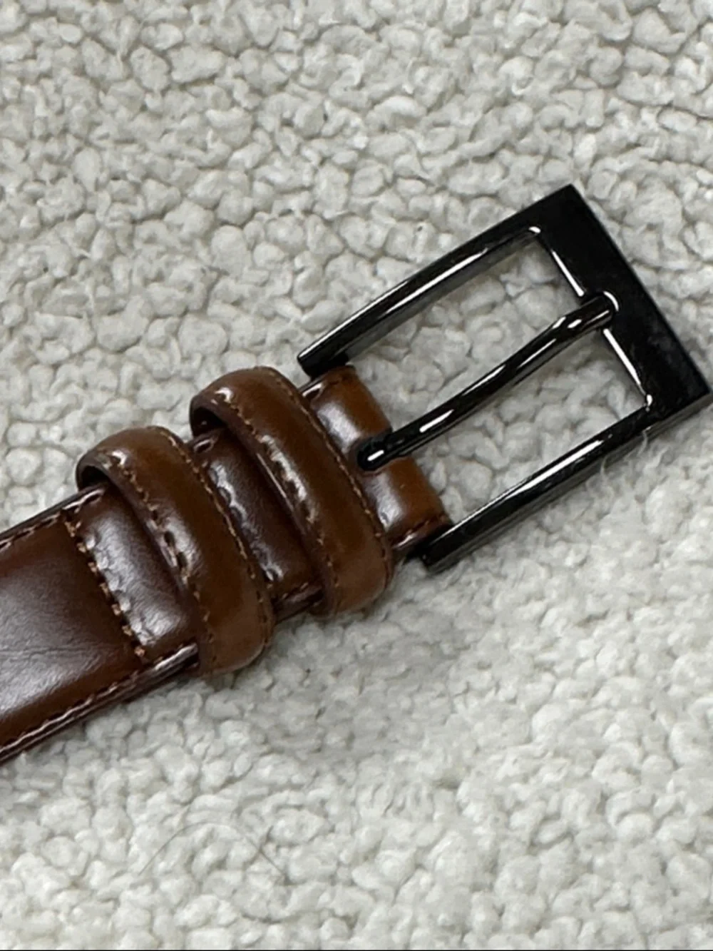 Mio Marino Collection  Size 36 Men’s Leather Belt, Beautiful Shiny Buckle EUC!